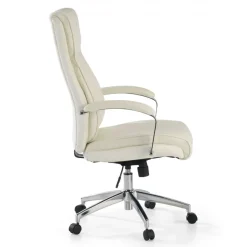 Poltrona Ufficio Counter, resistente fino a 150 kg, acciaio e pelle