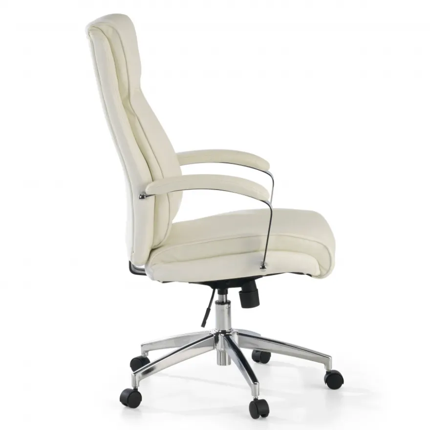 Poltrona Ufficio Counter, resistente fino a 150 kg, acciaio e pelle