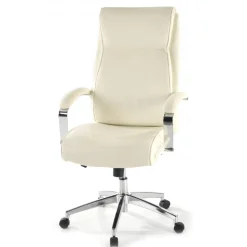 Poltrona Ufficio Counter, resistente fino a 150 kg, acciaio e pelle