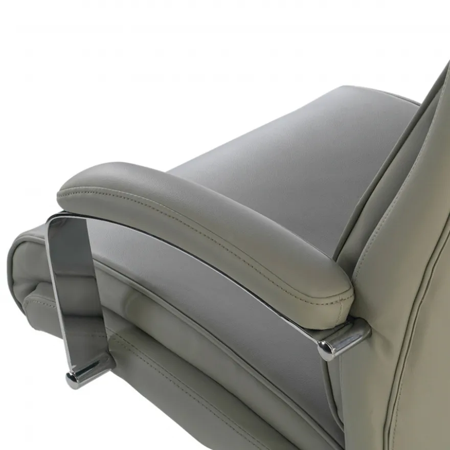 Poltrona Ufficio Counter, resistente fino a 150 kg, acciaio e pelle