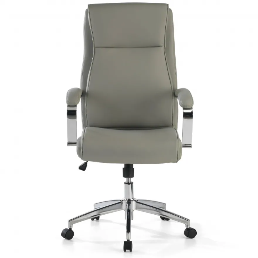 Poltrona Ufficio Counter, resistente fino a 150 kg, acciaio e pelle