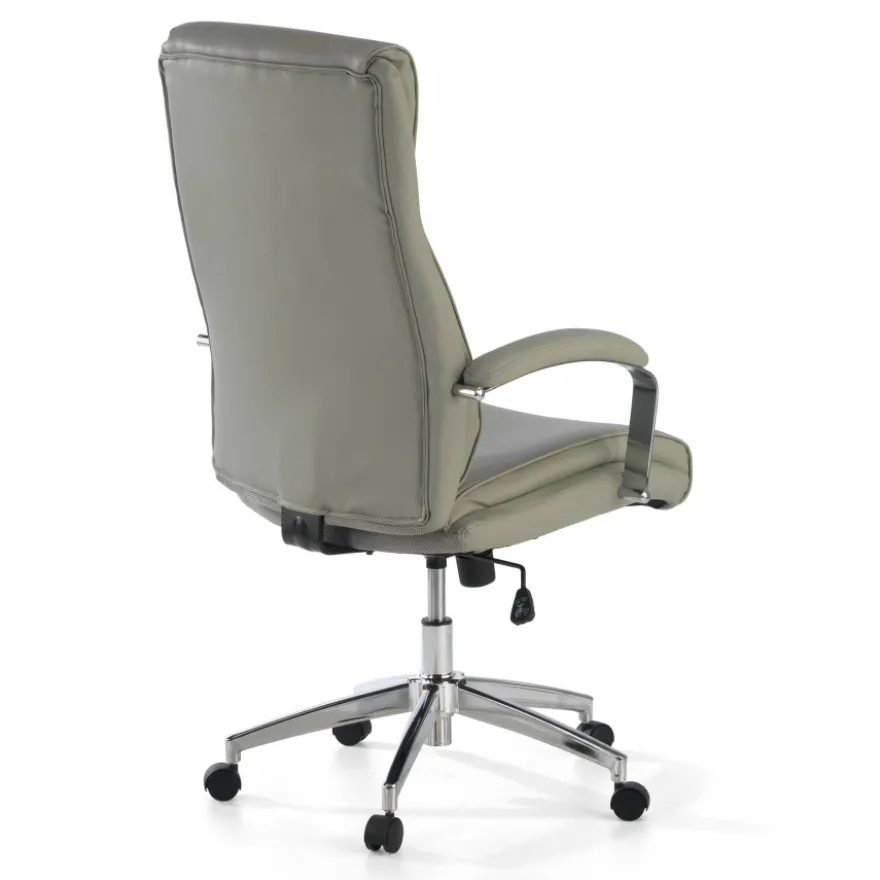 Poltrona Ufficio Counter, resistente fino a 150 kg, acciaio e pelle