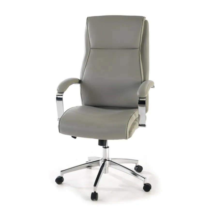 Poltrona Ufficio Counter, resistente fino a 150 kg, acciaio e pelle