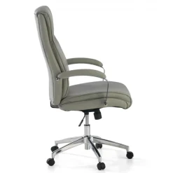 Poltrona Ufficio Counter, resistente fino a 150 kg, acciaio e pelle
