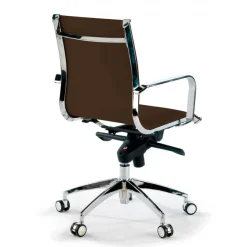 Poltrona ufficio design Brenton, telaio in acciaio, schienale basso