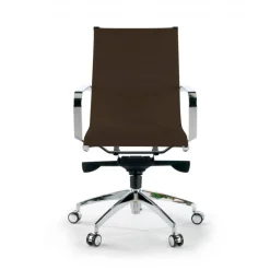 Poltrona ufficio design Brenton, telaio in acciaio, schienale basso