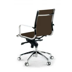Poltrona ufficio design Brenton, telaio in acciaio, schienale basso