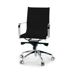 Poltrona ufficio design Brenton, telaio in acciaio, schienale basso