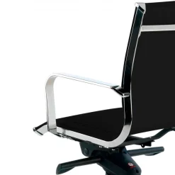 Poltrona ufficio design Brenton, telaio in acciaio, schienale basso