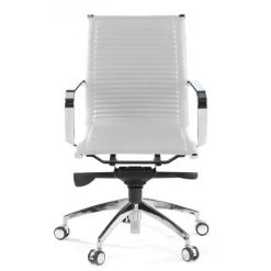 Poltrona ufficio design Brenton, telaio in acciaio, schienale basso