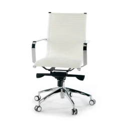 Poltrona ufficio design Brenton, telaio in acciaio, schienale basso