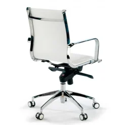 Poltrona ufficio design Brenton, telaio in acciaio, schienale basso