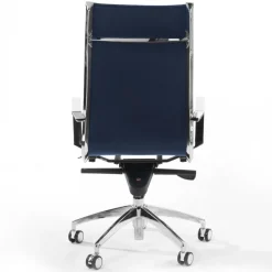 Poltrona ufficio design Brenton, telaio in acciaio, schienale alto
