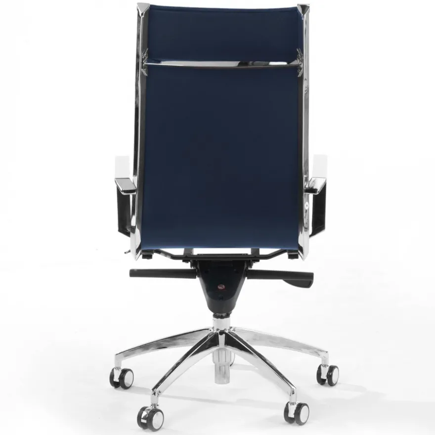 Poltrona ufficio design Brenton, telaio in acciaio, schienale alto