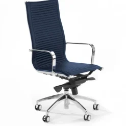 Poltrona ufficio design Brenton, telaio in acciaio, schienale alto