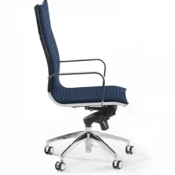 Poltrona ufficio design Brenton, telaio in acciaio, schienale alto