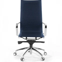 Poltrona ufficio design Brenton, telaio in acciaio, schienale alto