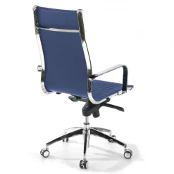 Poltrona ufficio design Brenton, telaio in acciaio, schienale alto