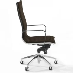 Poltrona ufficio design Brenton, telaio in acciaio, schienale alto