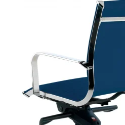 Poltrona ufficio design Brenton, telaio in acciaio, schienale basso