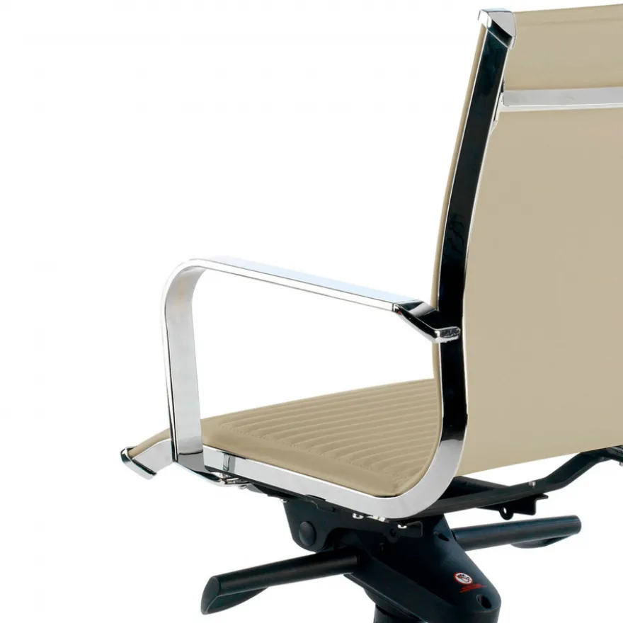 Poltrona ufficio design Brenton, telaio in acciaio, schienale basso