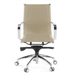 Poltrona ufficio design Brenton, telaio in acciaio, schienale basso
