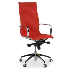 Poltrona ufficio design Brenton, telaio in acciaio, schienale alto