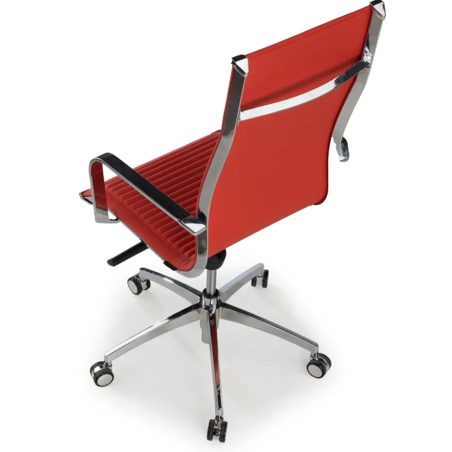 Poltrona ufficio design Brenton, telaio in acciaio, schienale alto
