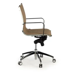 Poltrona ufficio design Brenton, telaio in acciaio, schienale basso