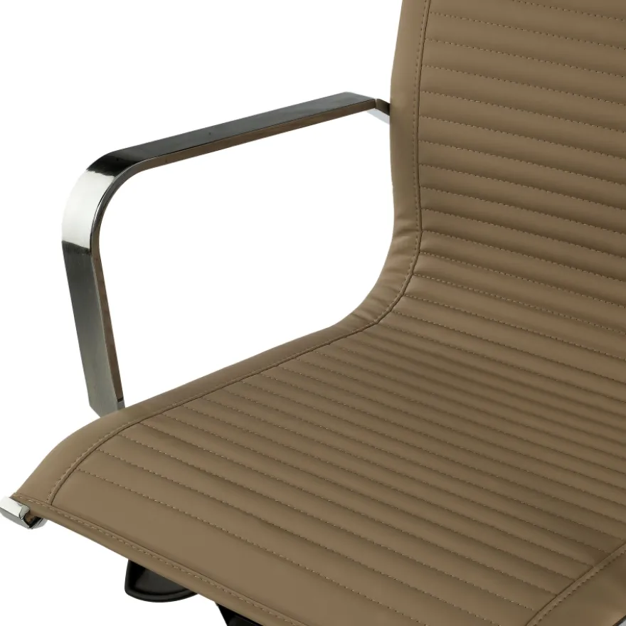 Poltrona ufficio design Brenton, telaio in acciaio, schienale basso