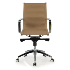 Poltrona ufficio design Brenton, telaio in acciaio, schienale basso