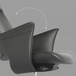 Poltrona Ufficio Design Dortmund, meccanismo relax, alluminio