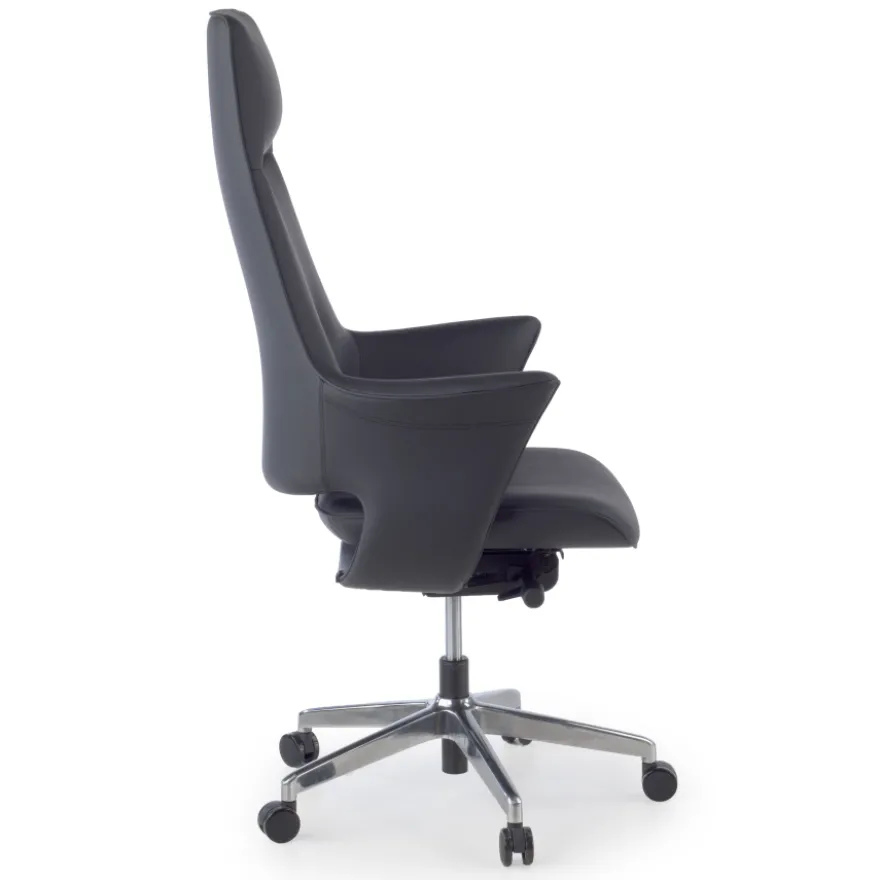 Poltrona Ufficio Design Dortmund, meccanismo relax, alluminio