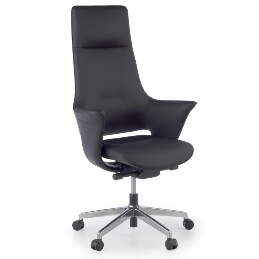 Poltrona Ufficio Design Dortmund, meccanismo relax, alluminio