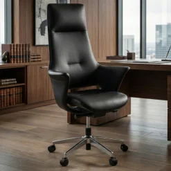 Poltrona Ufficio Design Dortmund, meccanismo relax, alluminio