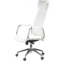 Poltrona ufficio design Tower, poggiatesta, pelle