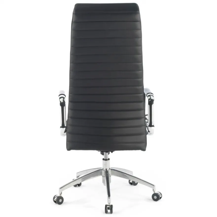 Poltrona ufficio design Tower, poggiatesta, pelle