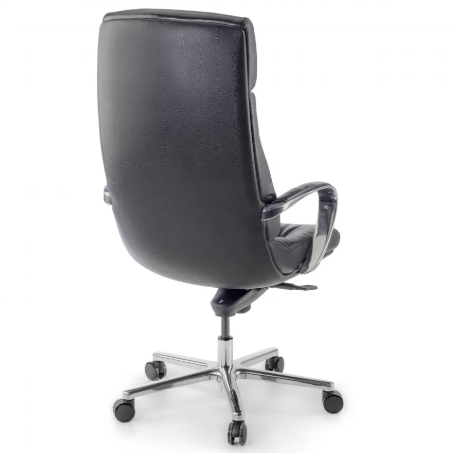 Poltrona ufficio Windsor, pelle naturale, rivestimento trapuntato