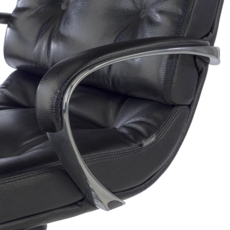 Poltrona ufficio Windsor, pelle naturale, rivestimento trapuntato