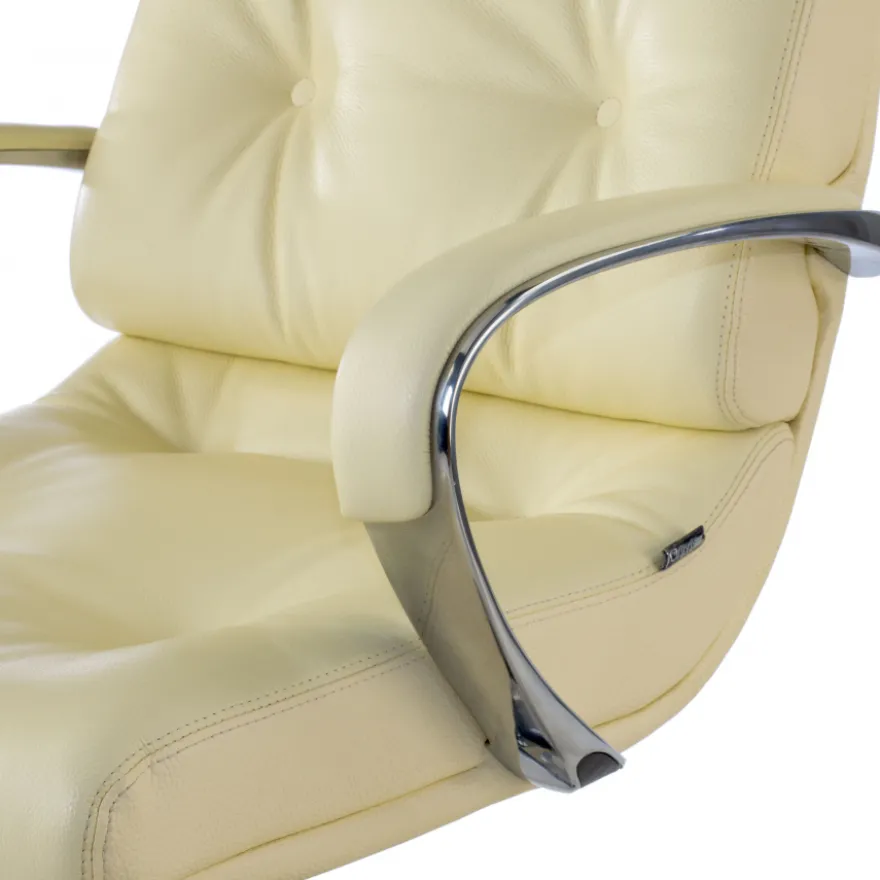 Poltrona ufficio Windsor, pelle naturale, rivestimento trapuntato