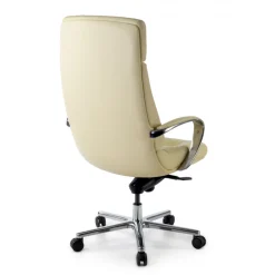 Poltrona ufficio Windsor, pelle naturale, rivestimento trapuntato