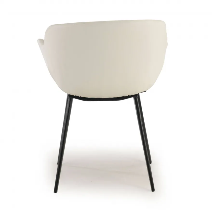 Poltroncina ufficio Ores, Gambe nere, Confortevole, Pelle