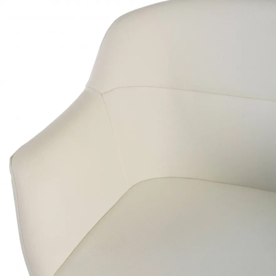 Poltroncina ufficio Ores, Gambe nere, Confortevole, Pelle