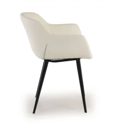 Poltroncina ufficio Ores, Gambe nere, Confortevole, Pelle
