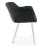 Poltroncina ufficio Ores, Gambe nere, Confortevole, Pelle