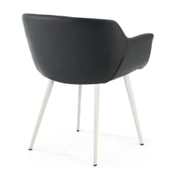Poltroncina ufficio Ores, Gambe nere, Confortevole, Pelle