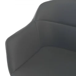 Poltroncina ufficio Ores, Gambe nere, Confortevole, Pelle