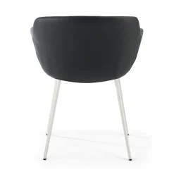 Poltroncina ufficio Ores, Gambe nere, Confortevole, Pelle