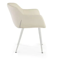 Poltroncina ufficio Ores, Gambe nere, Confortevole, Pelle