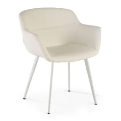 Poltroncina ufficio Ores, Gambe nere, Confortevole, Pelle
